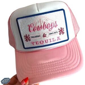 Cowboys & Tequila Womens Adjustable Snap Back Western/Cowgirl TRUCKER HAT | NEW